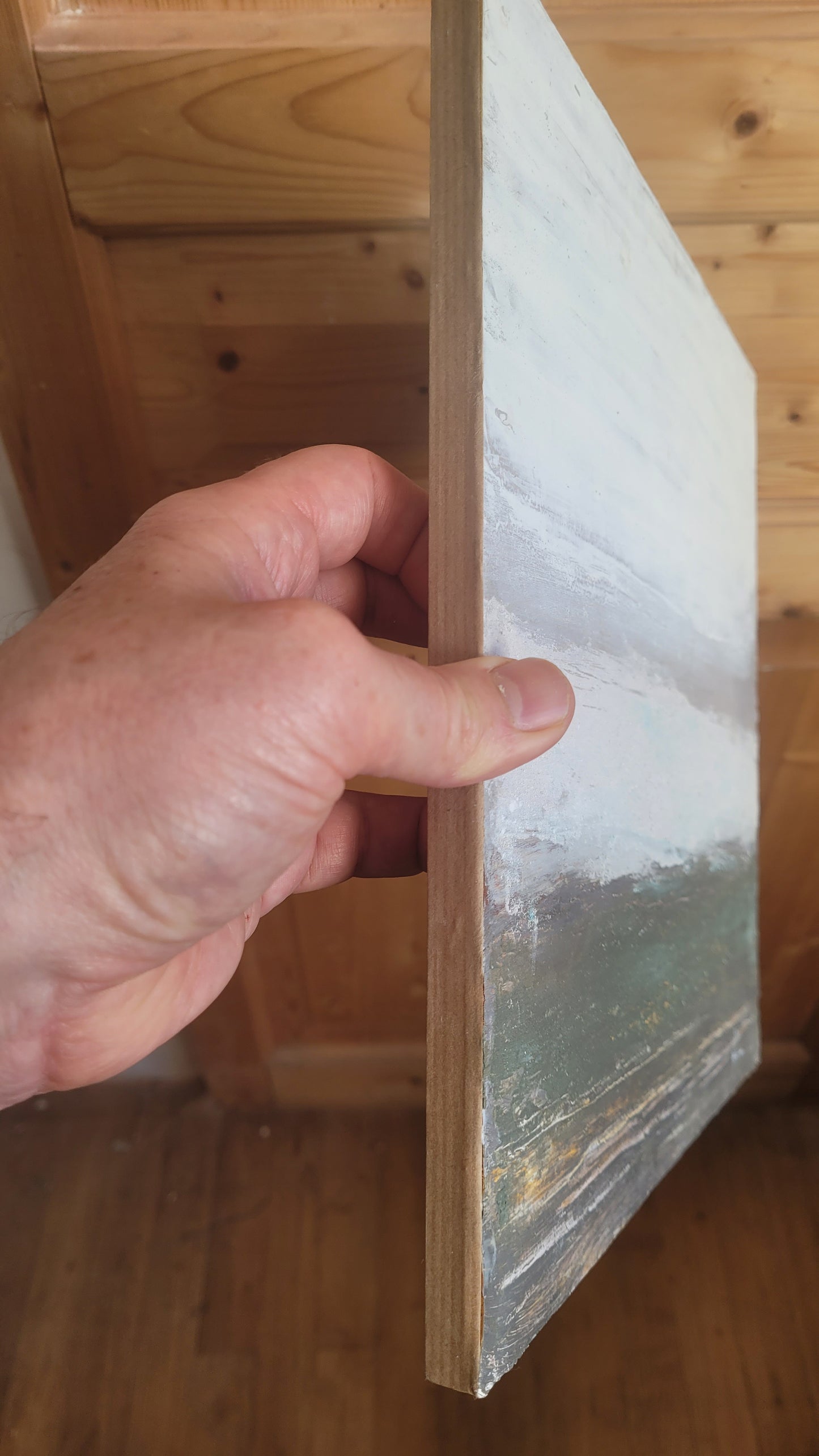 paysage abstrait acrylique 30x30cm - Hiver blanc