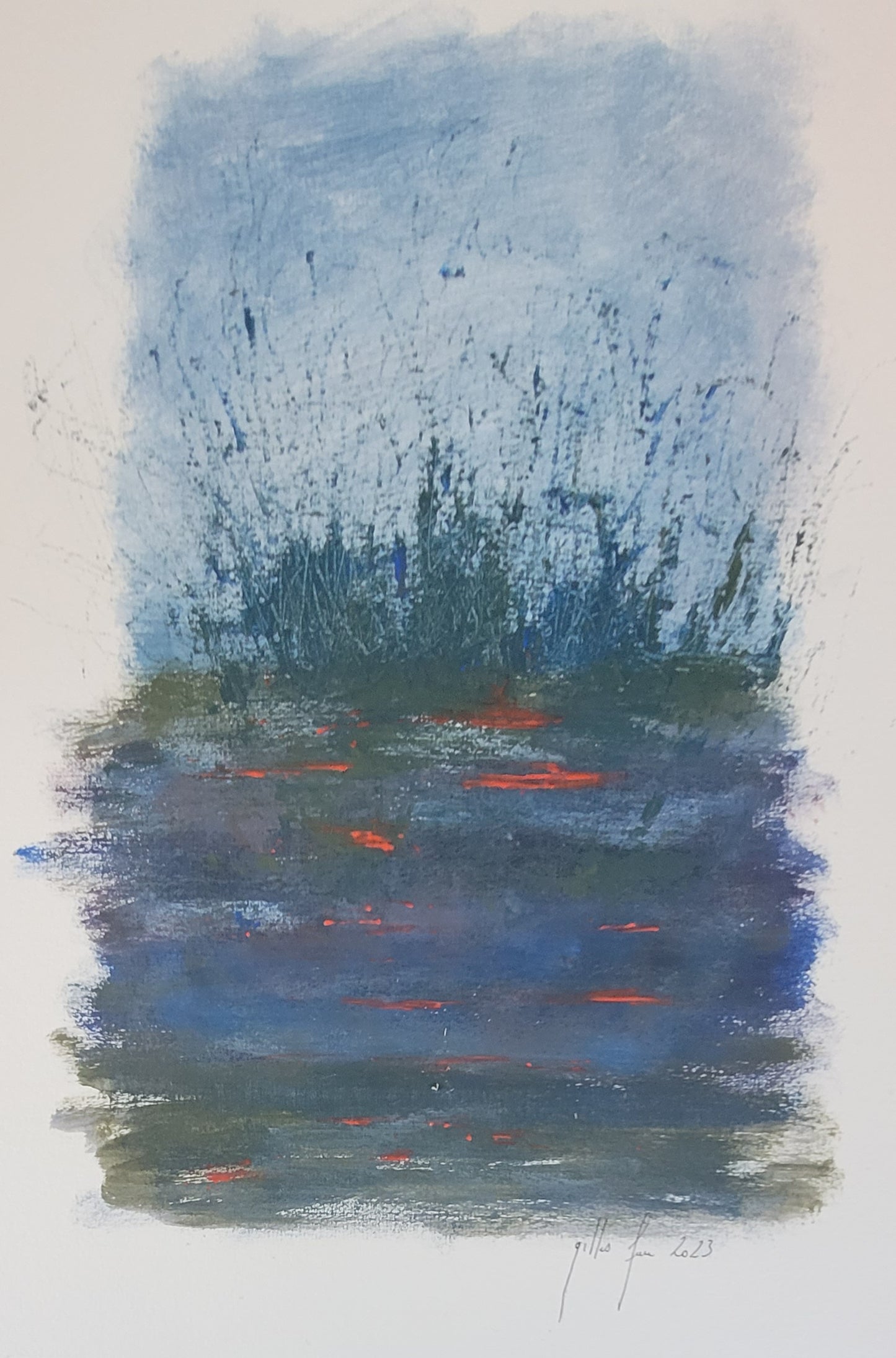 Acrylique sur papier 30x40 série paysages abstrait