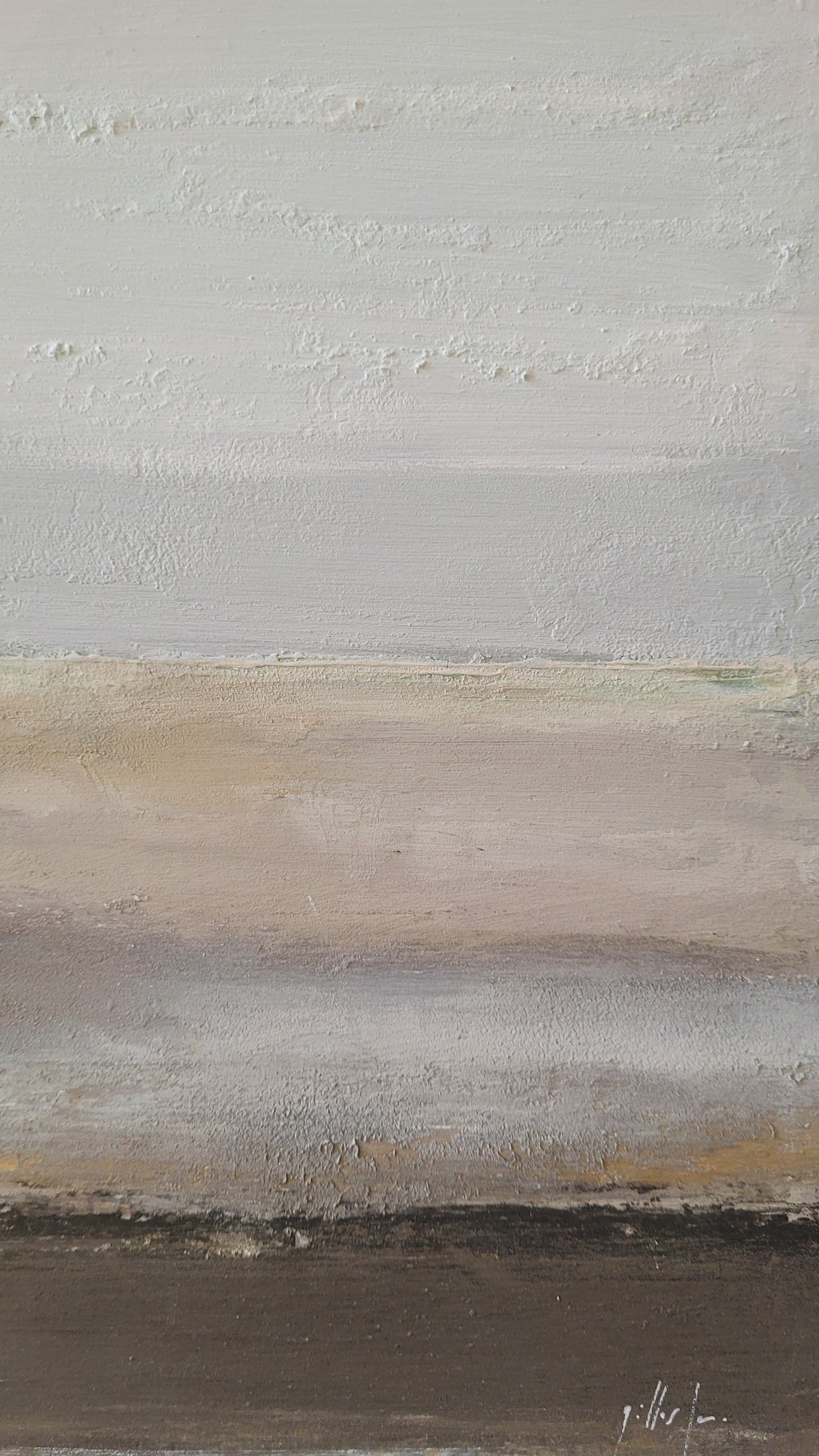 paysage abstrait acrylique 30x30cm - Hiver blanc 2