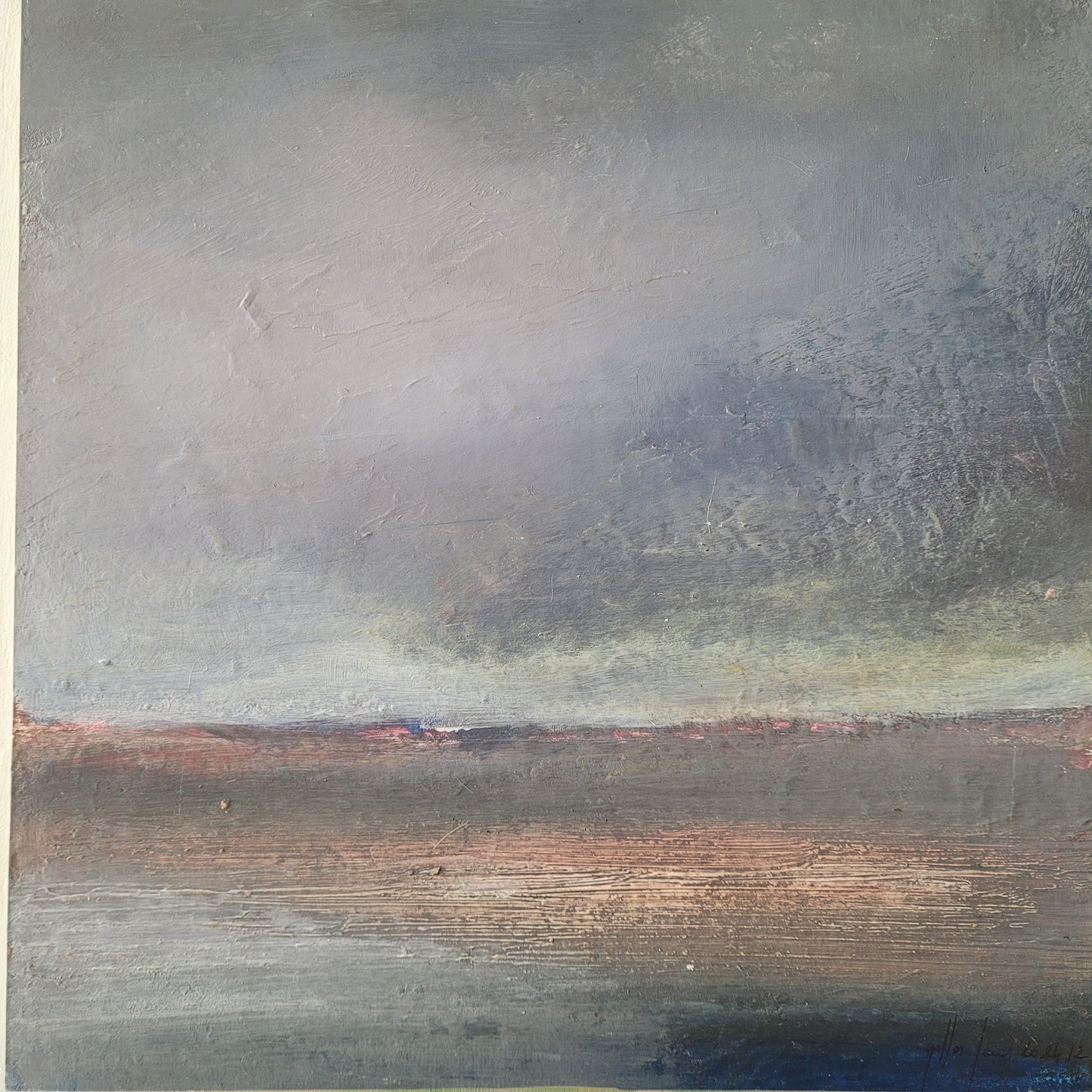 paysage abstrait acrylique 30x30cm - Tempete