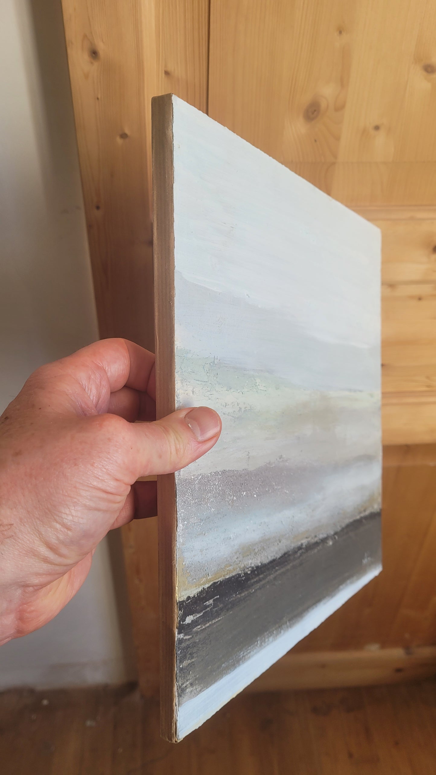 paysage abstrait acrylique 30x30cm - Hiver blanc 2