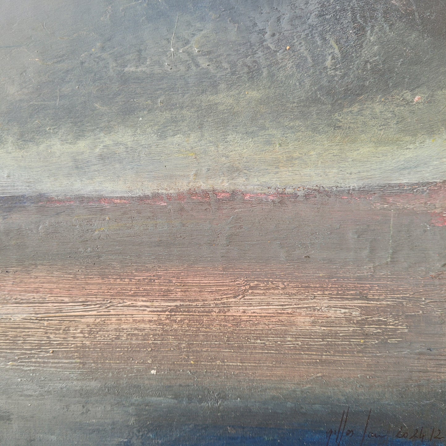 paysage abstrait acrylique 30x30cm - Tempete