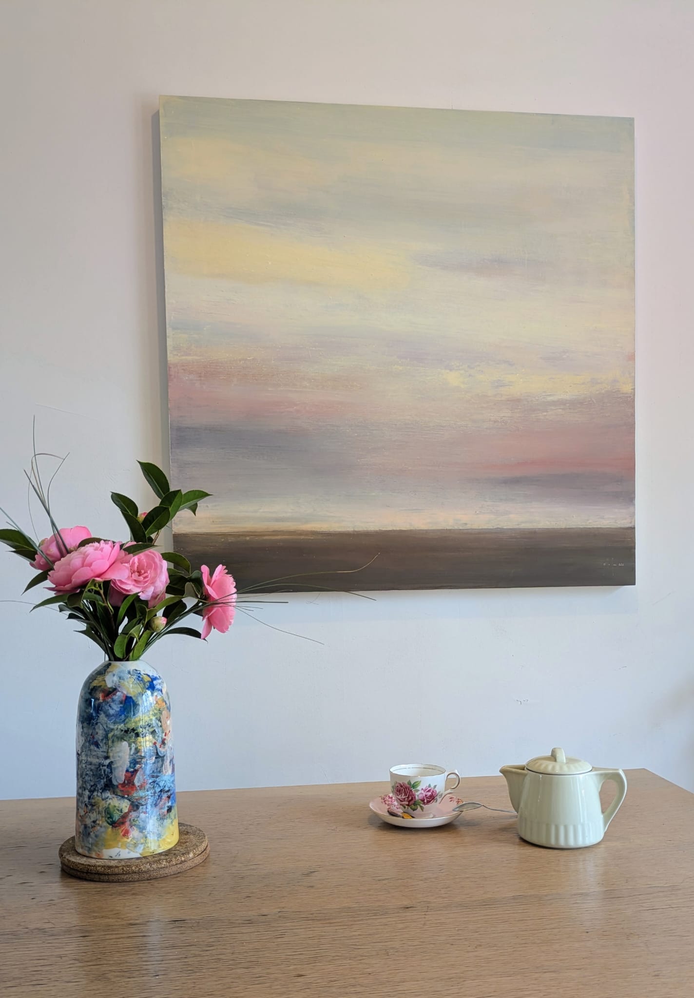 peinture acrylique sur toile paysage abstrait 100x100