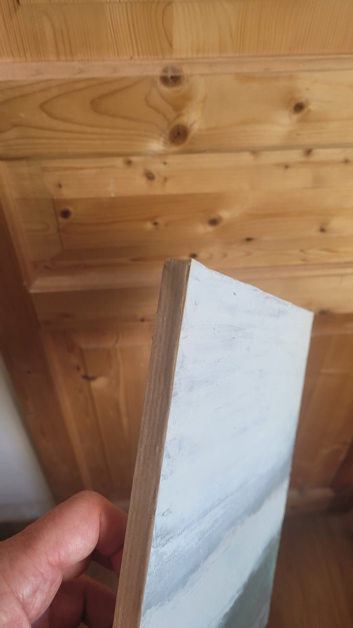 paysage abstrait acrylique 30x30cm - Hiver blanc