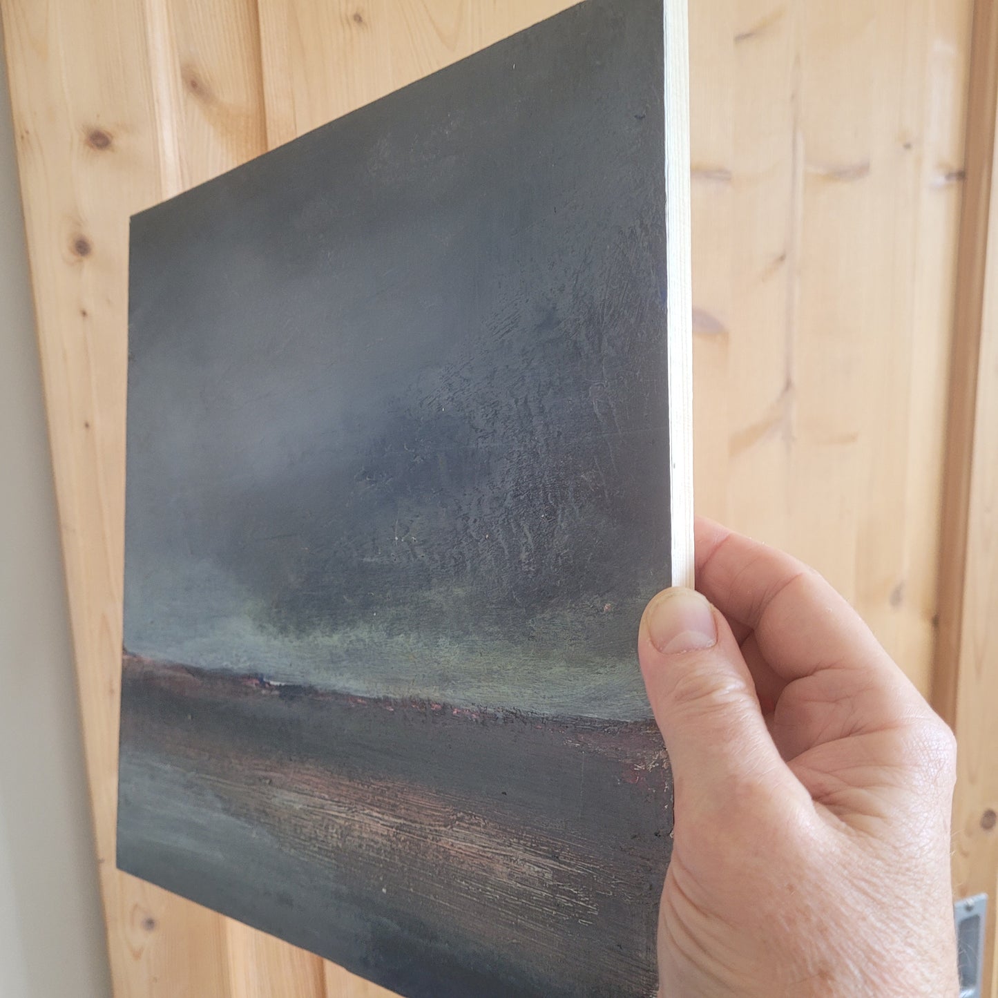 paysage abstrait acrylique 30x30cm - Tempete