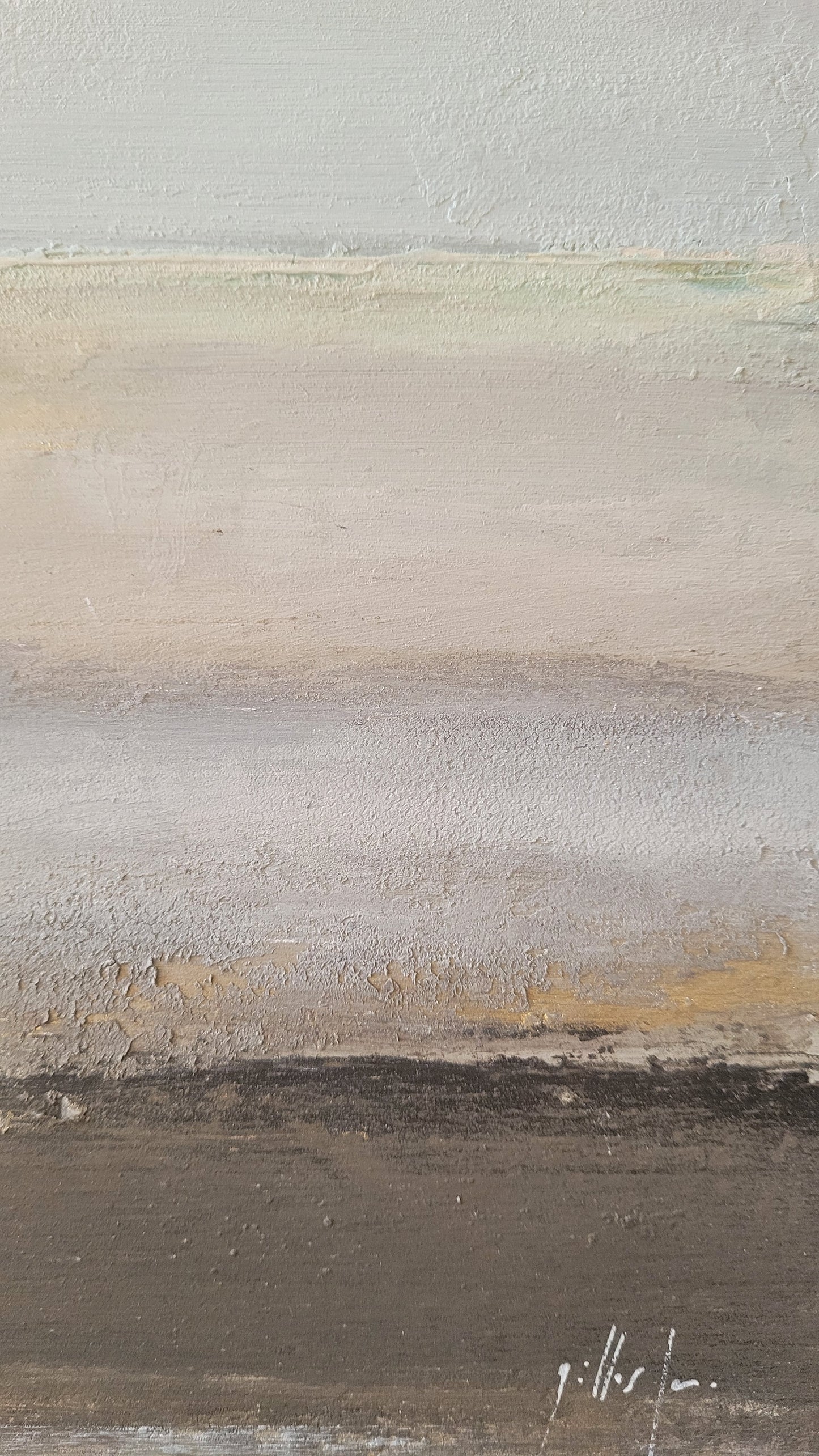 paysage abstrait acrylique 30x30cm - Hiver blanc 2