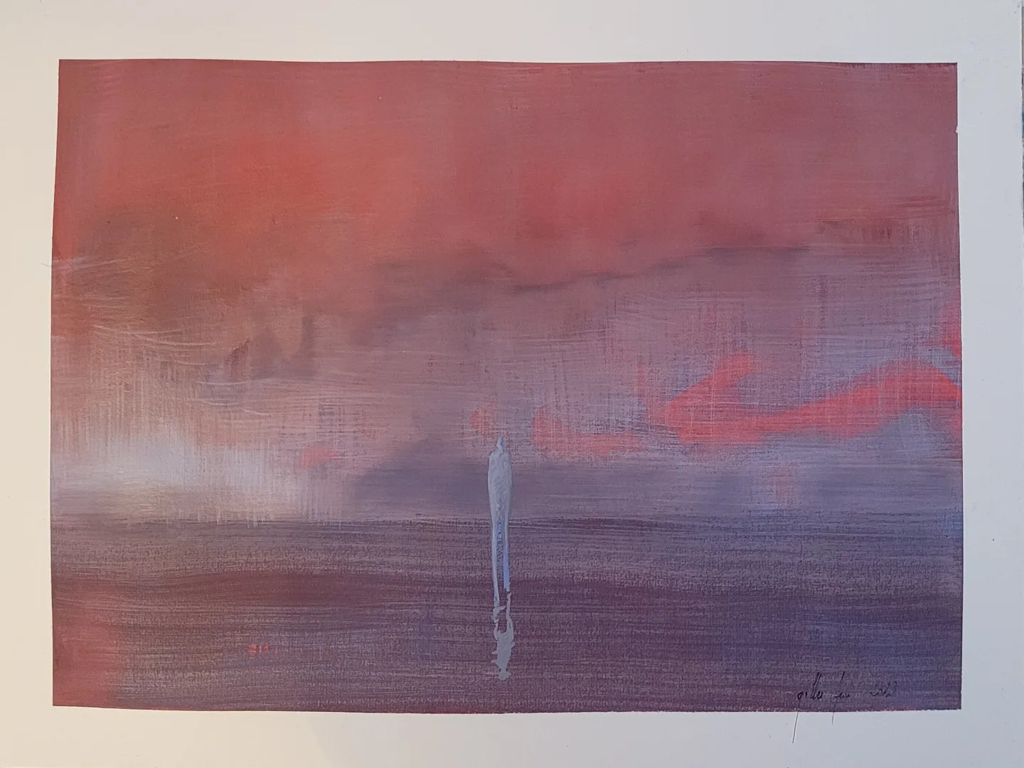 Gofun et pigments sur papier 30x40